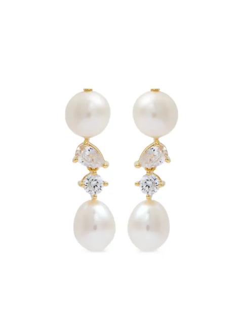 Completedworks pearl and cubic zirconia embellished earrings Gold P198GOLDA