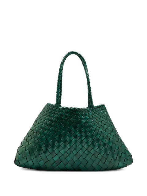 DRAGON DIFFUSION Santa Croce woven braided tote bag Green 8892A