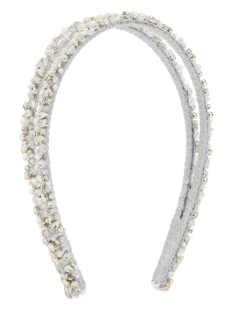 Jennifer Behr Leonora beaded embellished headband Silver 50BB23A