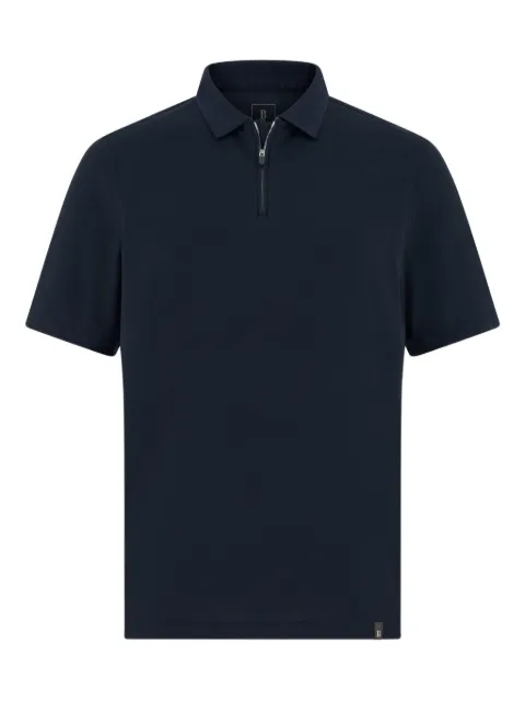 Boggi Milano high-performance piqué polo shirt with S-Cafè® yarn Blue BO26P044903