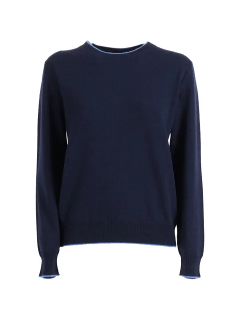Kangra contrast-trim crew-neck sweater Blue 252801