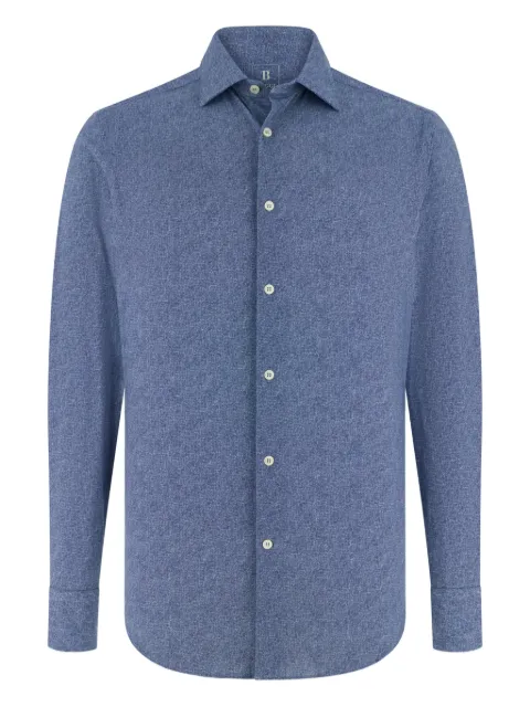 Boggi Milano slim fit stretch nylon shirt Blue BO26P027301
