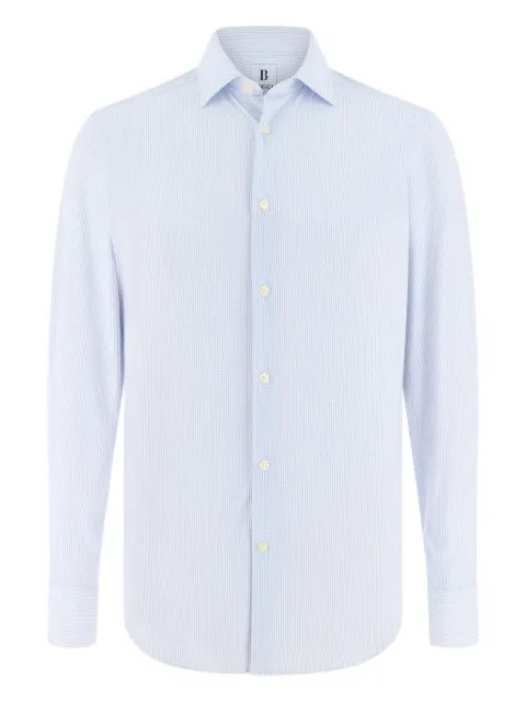 Boggi Milano slim fit stretch nylon shirt Blue BO26P026901