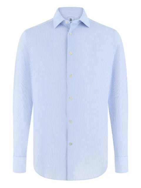 Boggi Milano slim fit stretch nylon shirt Blue BO26P026701