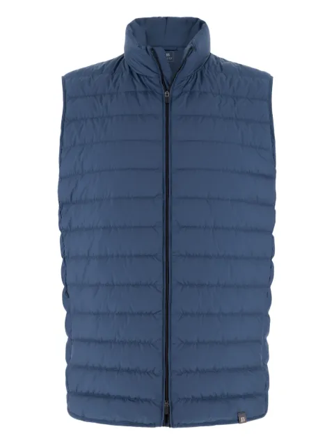 Boggi Milano padded logo patch gilet Blue BO26P018302