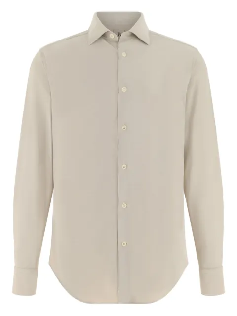 Boggi Milano tokyo-collar slim shirt Neutrals BO26P018104