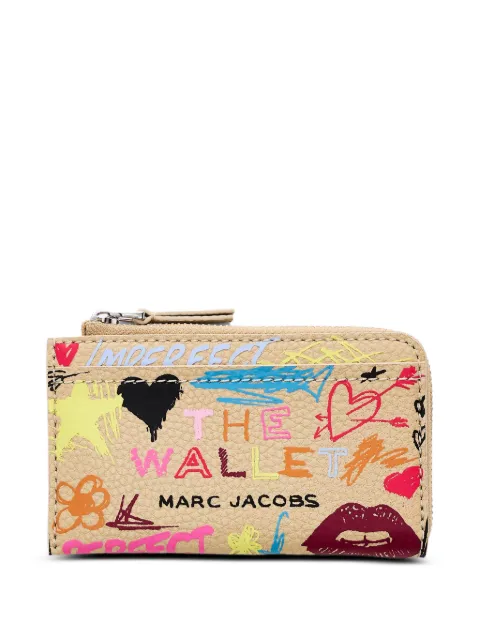 Marc Jacobs scribble top zip leather wallet Neutrals 2S6SMP040S01261