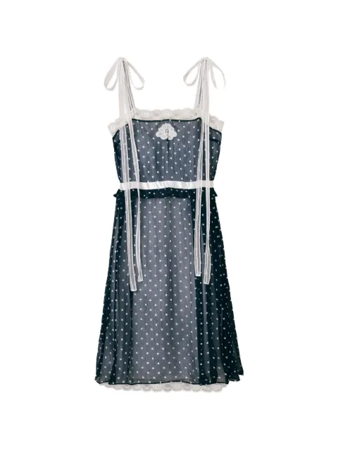 Marc Jacobs ribbon lace chiffon dress Blue 2S6RDR007W36411