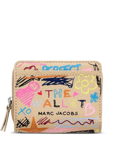 Marc Jacobs Scribble leather mini compact-wallet Neutrals 2S6SMP039S01261