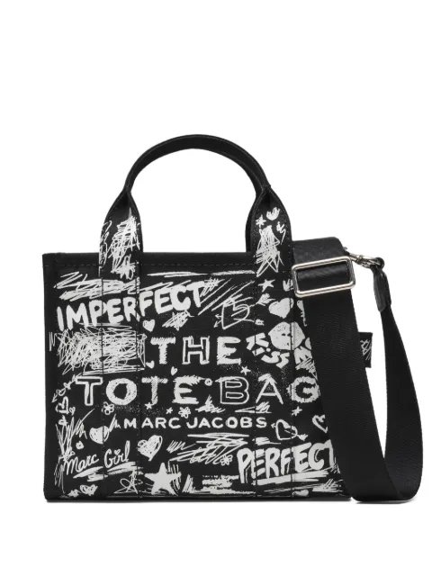 Marc Jacobs The Punk Scribble canvas small tote bag Black 2S6HTT016H02002