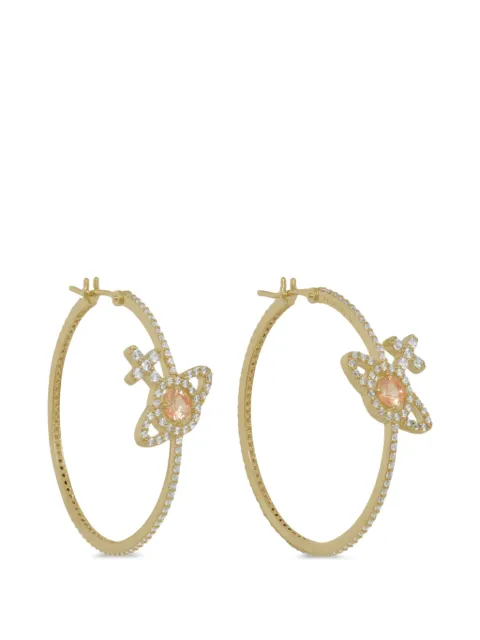 Vivienne Westwood Olympia pavé orb hoop earrings Gold 6202017X02RA05