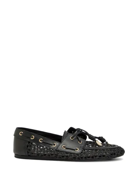 Ancient Greek Sandals Pliaria eyelet boat shoes Black 125261142A