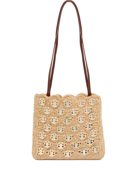 Rabanne scalloped appliqué shoulder bag Neutrals 25ASS0442NAT060A