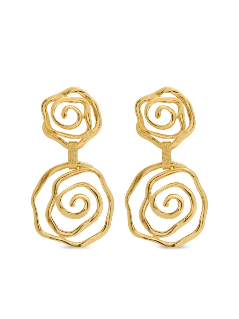 Lynyer Floral Vortex Drop earrings Gold FLVRTXDREARA