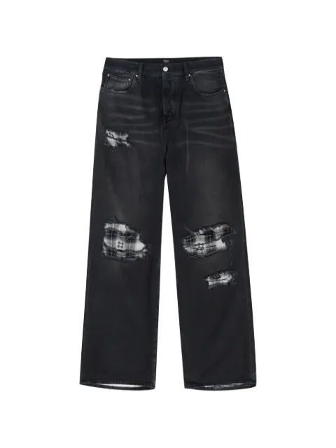 AMIRI flannel repair baggy jeans Black AMBMJE1033