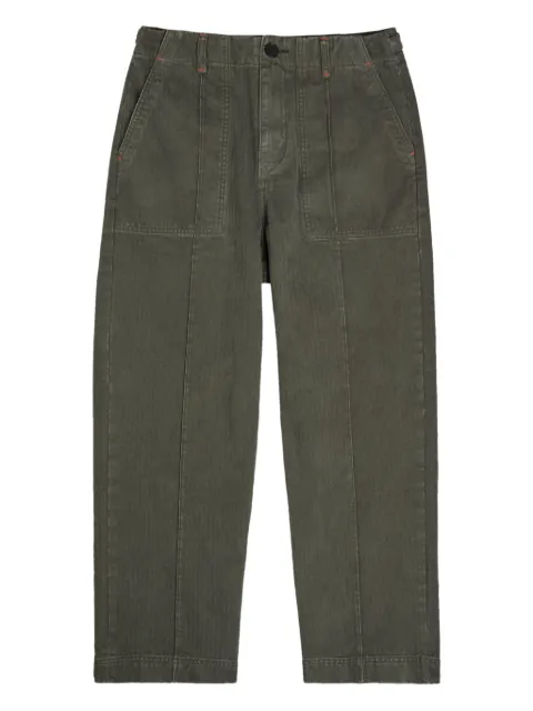 The Elder Statesman Dundy belt-loops cotton trousers Green 250420A