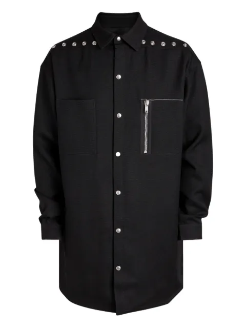 Rick Owens studded zip-detail shirt Black RU02E1739WDES1