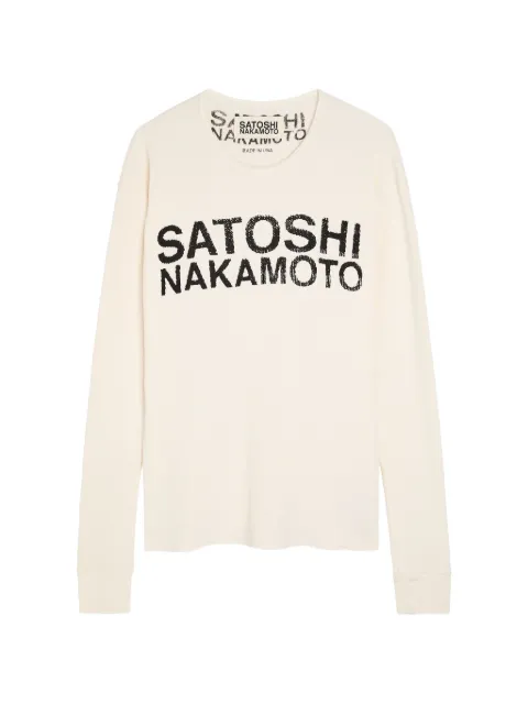 SATOSHI NAKAMOTO long-sleeve T-shirt Neutrals FW25LS001WHTA