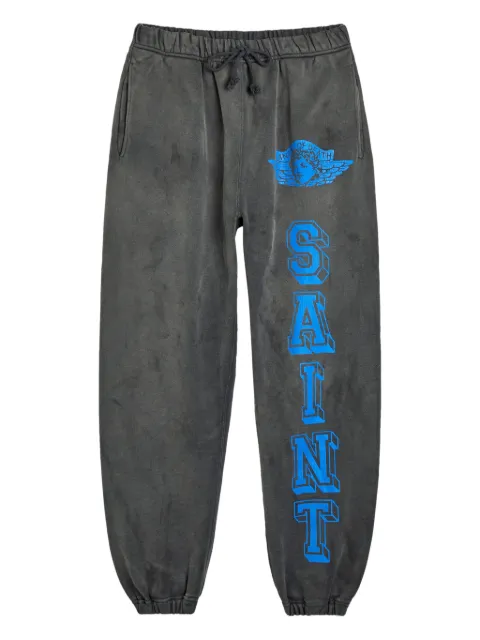 SAINT MXXXXXX drawstring graphic-print track pants Black SMHR10000060