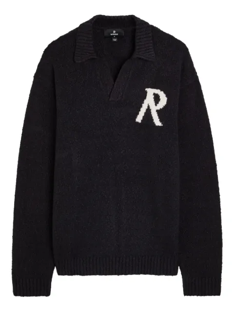 Represent initial collared sweater Black MLM10022101