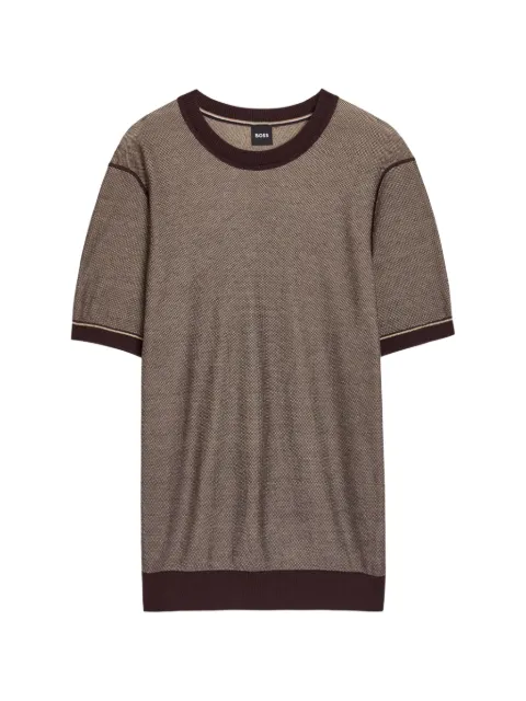 BOSS textured short-sleeve T-shirt Neutrals 50560482