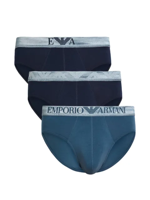 Emporio Armani logo-waistband briefs (set of three) Blue EM000258AF1888