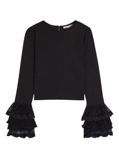alice + olivia Delaina ruffled lace blouse Black CC509D12038A