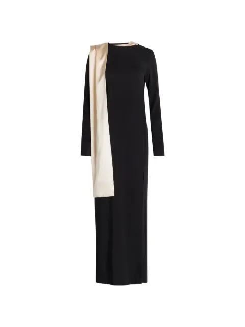 ARMARIUM Dublina scarf-effect maxi dress Black ARMTMD048V01100A
