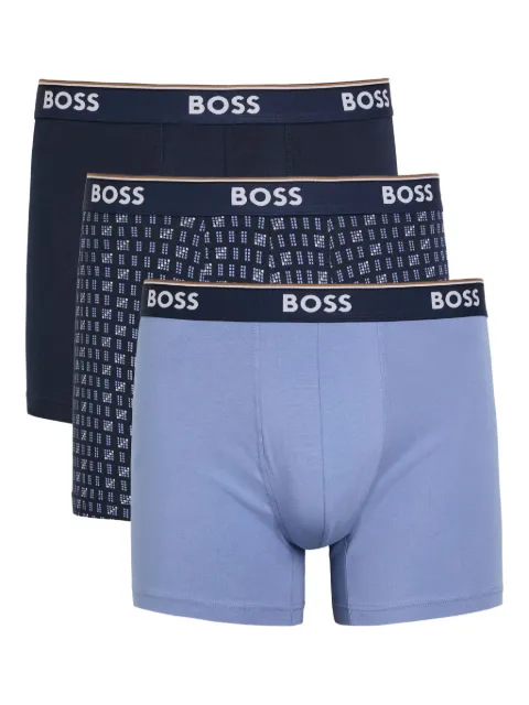 BOSS logo-detail patterned boxers set (set of three) Blue 50554438