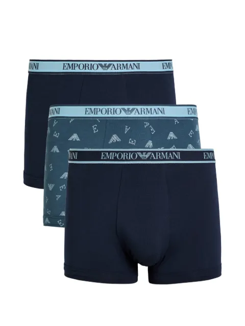 Emporio Armani logo-waistband boxers (pack of three) Blue EM000370AF2066