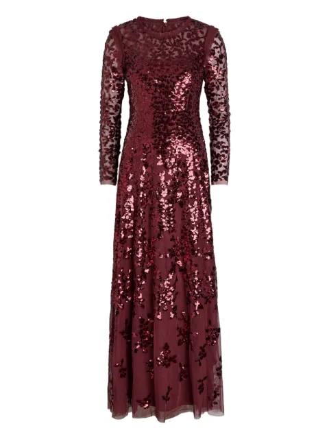 Needle & Thread sequinnes floral gown Red DGLSA7RCR26