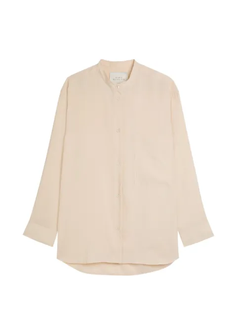 Studio Nicholson collarless shirt Neutrals DONANSNW169