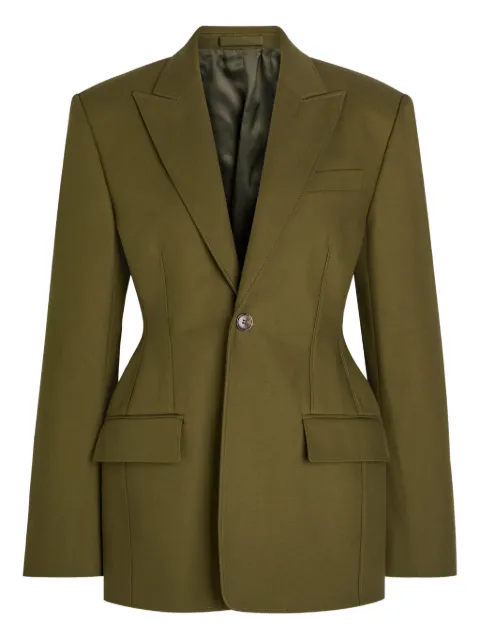 WARDROBE.NYC notched-lapels blazer Green W6004S25CO