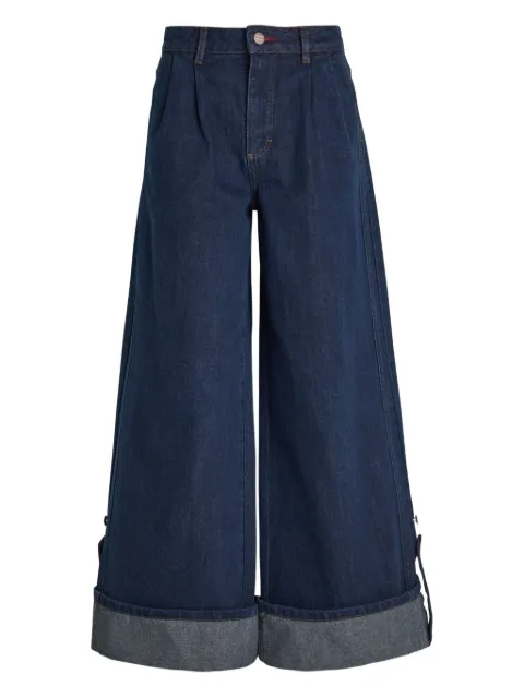 DAMSON MADDER pleated cuff culottes jeans Blue RS26DM3070A