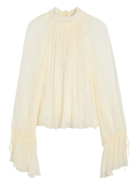 STAUD Roux pleated blouse Neutrals R26R1130CF
