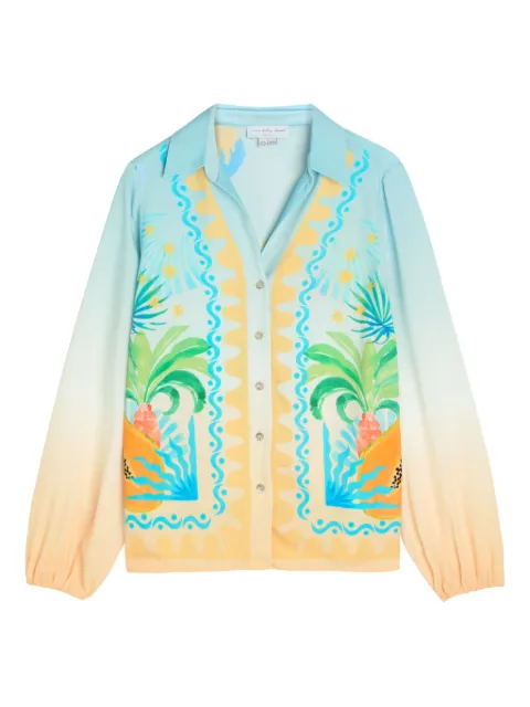 NEVER FULLY DRESSED Rio Miley printed blouse Blue NFDTO1782