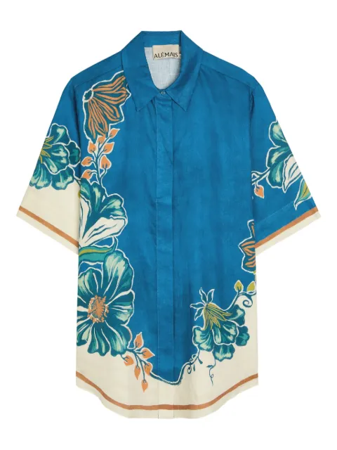 ALEMAIS Luda floral shirt Blue 6394TA