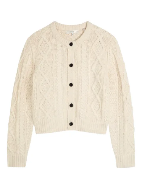 FRAME Cable-knit buttoned sweater Neutrals WP26KSW0060