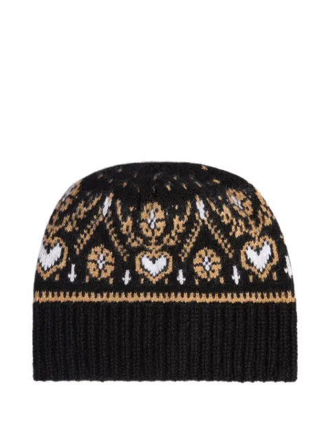 KHAITE Avers beanie in black and camel multi Black 18095615633