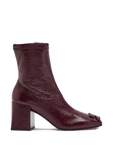 Courrèges logo-plaque ankle boots Red PERSAB021VY0015A