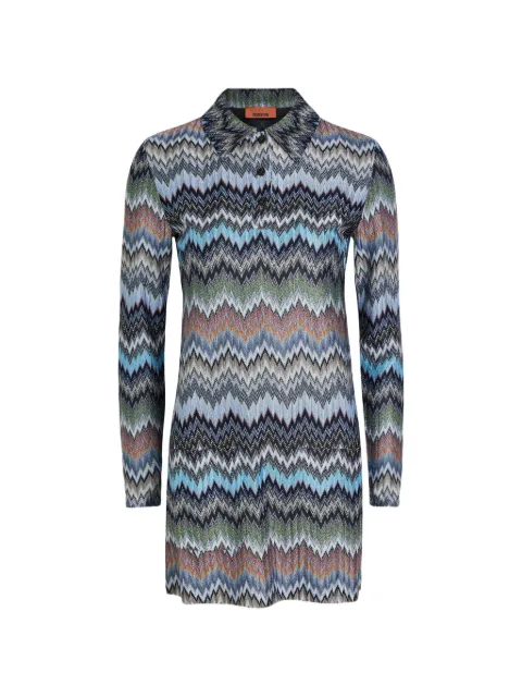 Missoni zig-zag polo-collar mini dress Blue DS26SG0BBR014T