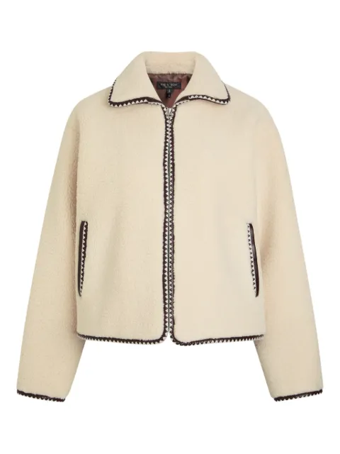 rag & bone triangular-pattern-trim zip-up jacket Neutrals RA4S25H0MOWA