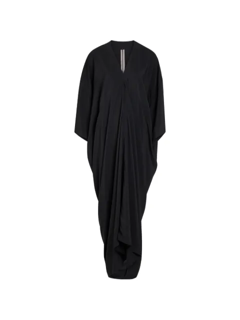 Rick Owens V-neck draped maxi dress Black RP01F6507CC