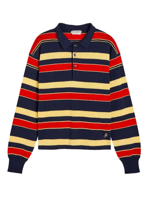 JW Anderson striped-pattern polo top Blue KW1450YN0457