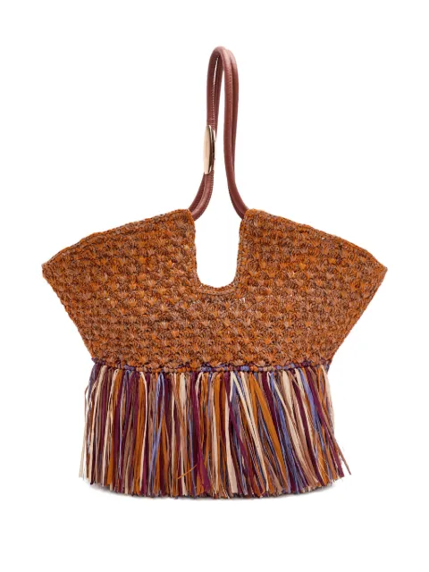 ZIMMERMANN medium Goldentime fringed tote bag Brown 6424XC26A2