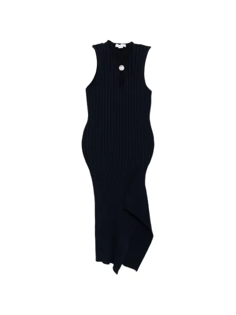 Stella McCartney rib keyhole midi dress Blue 6K11673S25944101