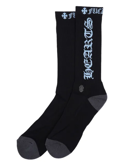 Chrome Hearts Fuck You logo socks Black CHRM0597