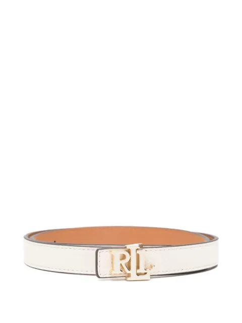 Lauren Ralph Lauren logo-buckle leather belt White 412P04418003