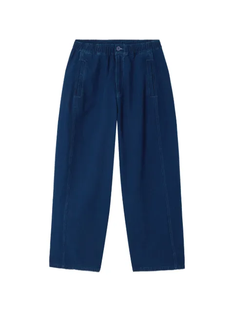 American Vintage elasticated-waist straight-leg trousers Blue MCOM10AH26