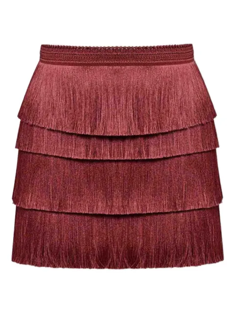 PatBO x Camila Coelho Amber fringed mini skirt Brown SAC33317